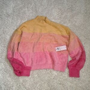 Wild Fable Pink and Yellow Gradient Turtleneck Sweater